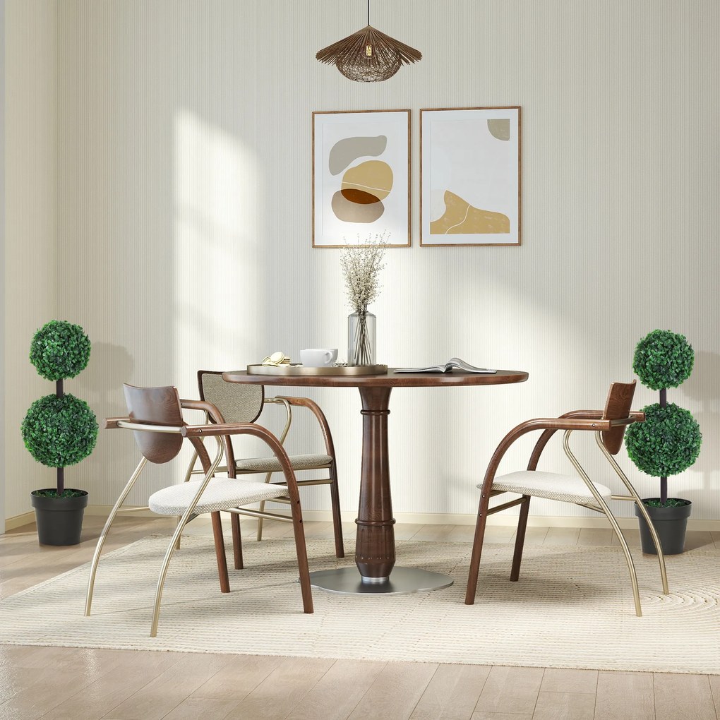 Outsunny Zestaw 2 sztucznych roślin, sztuczne rośliny w designie z kulkami, sztuczne drzewko w cementowej donicy, plastikowa roślina, Zielony+Czarny