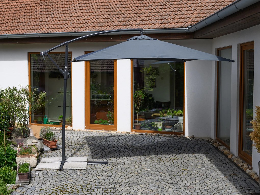 Parasol ogrodowy SOLASI 250x250 cm, grafitowy
