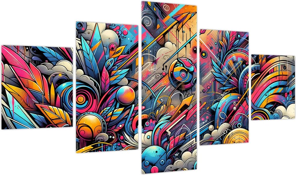 Obraz - Kolorowe graffiti (125x70 cm)