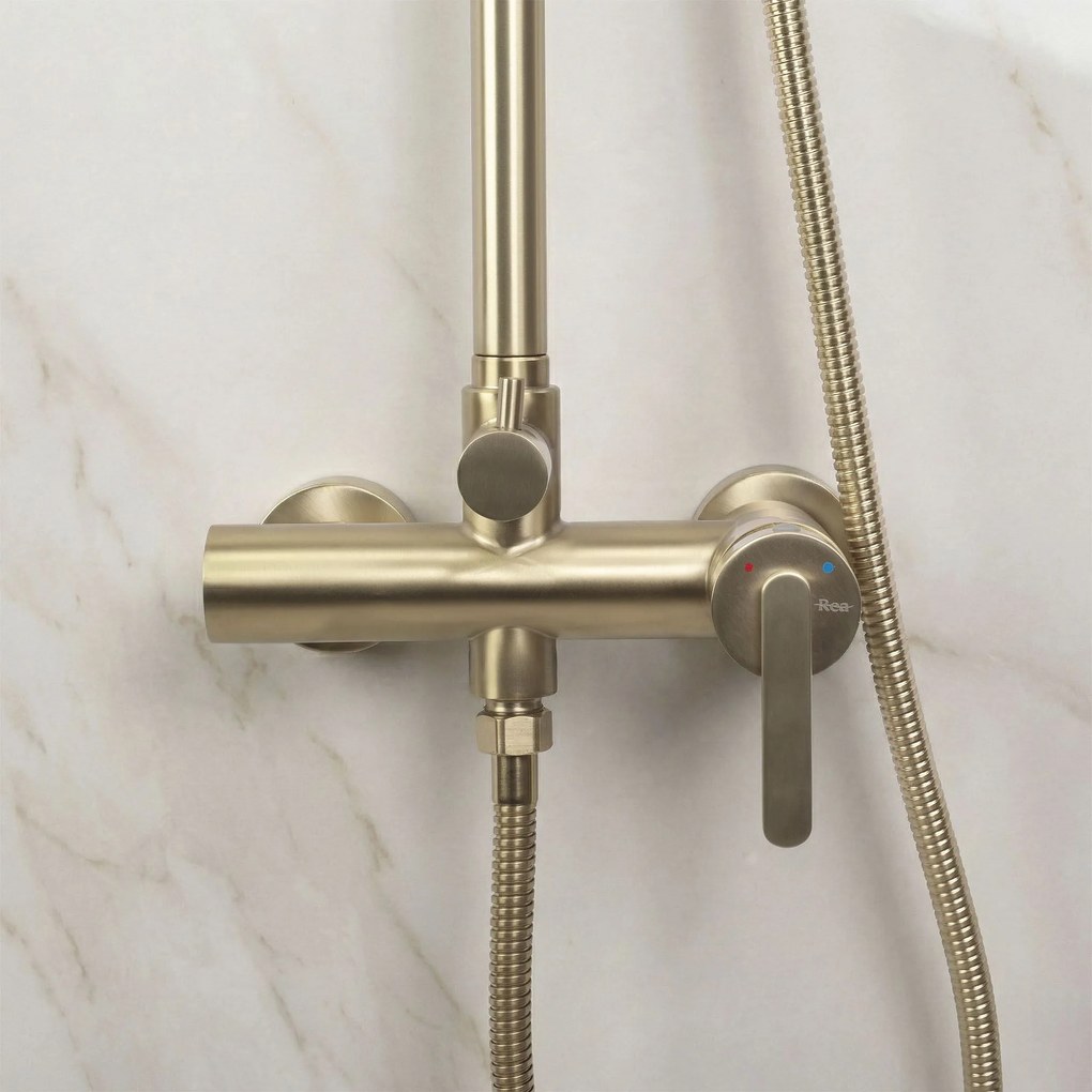 Zestaw natryskowy Rea Ontario Złoty Szczotkowany