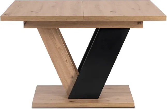 Stół Prostokątny Rozkładany CLARK 120-160 cm Dąb Artisan/Czarny Nowoczesny
