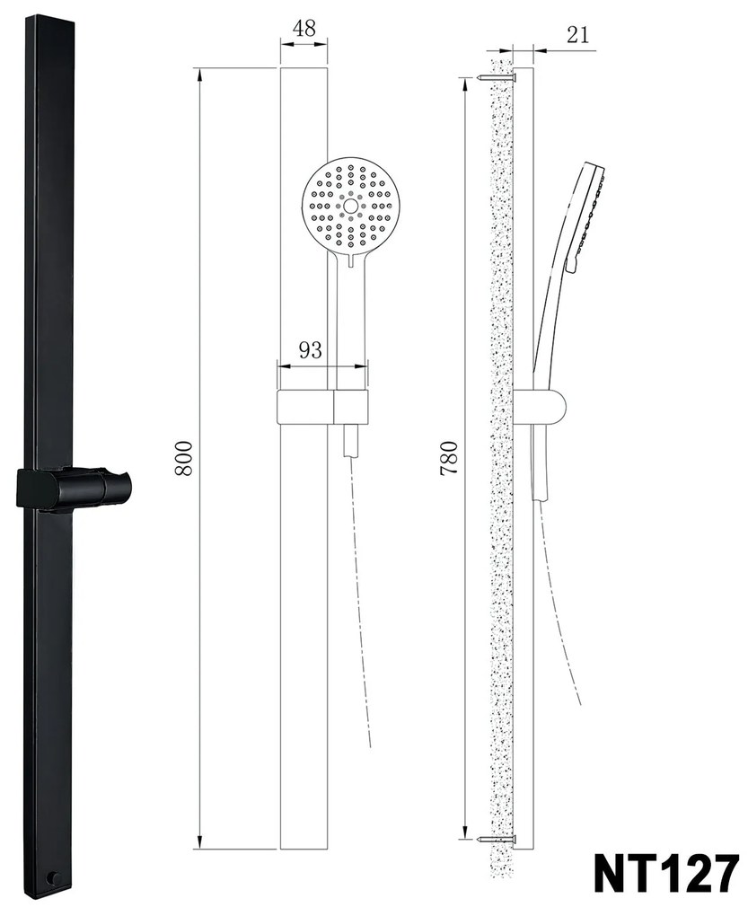 Bateria prysznicowa Bateria ścienna 4021