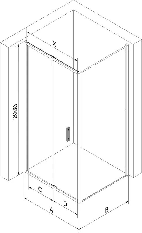 Mexen Exo kabina prysznicowa składana 90 x 90 cm, transparent, czarna - 816-090-090-70-00