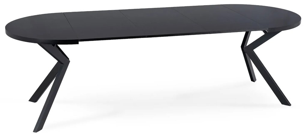Stół Okrągły Rozkładany LUKAS 100-250 cm Czarny Nowoczesny Loft