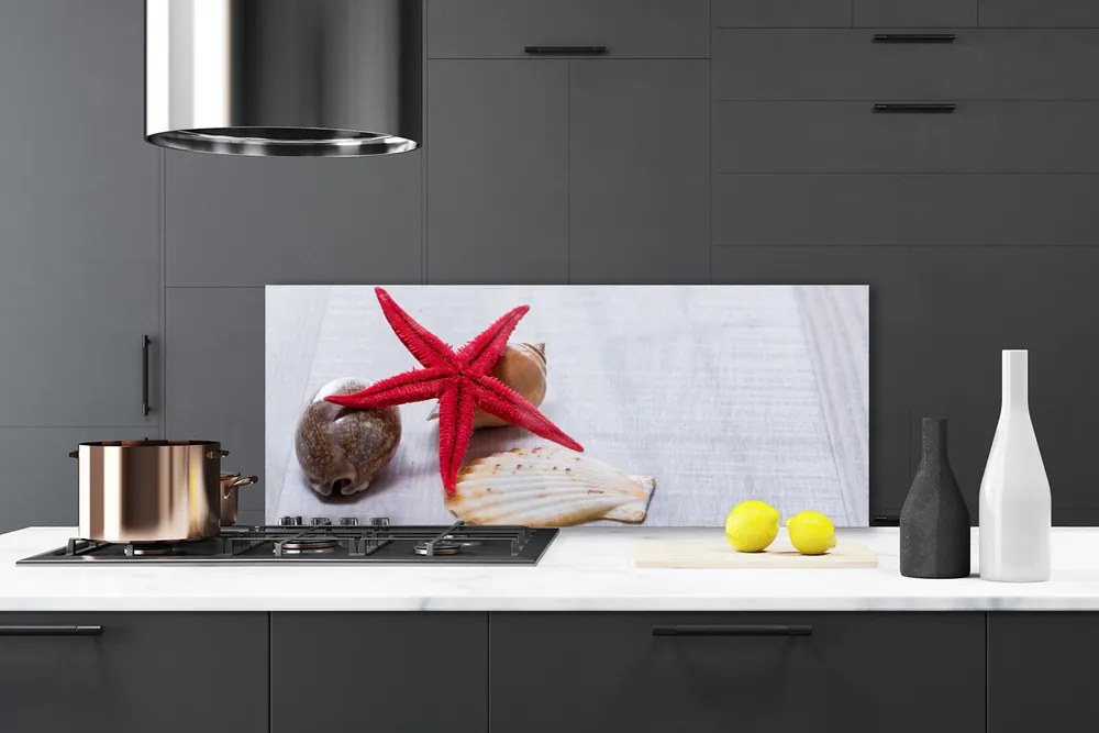 Panel Szklany do Kuchni Oceaniczne Skarby na Piasku