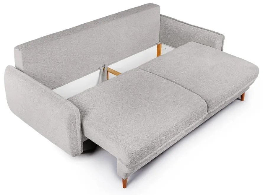 Szara rozkładana sofa z materiału bouclé 215 cm Patti – Bonami Selection
