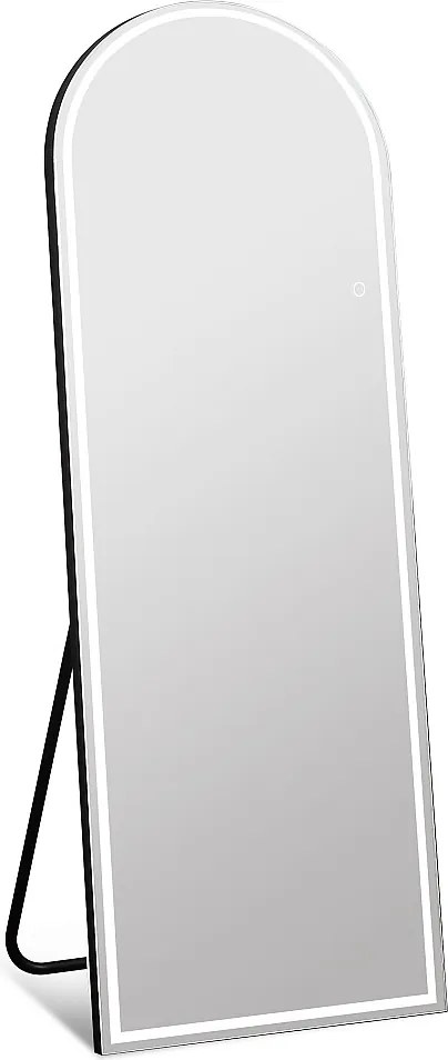 Lustro łukowe stojące z diodami LED - dł. 60 x wys.150 cm - Czarne - DAELYA