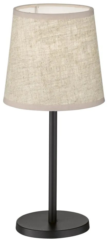 Czarno-beżowa lampa stołowa z tekstylnym kloszem (wysokość 30 cm) Eve – Fischer &amp; Honsel