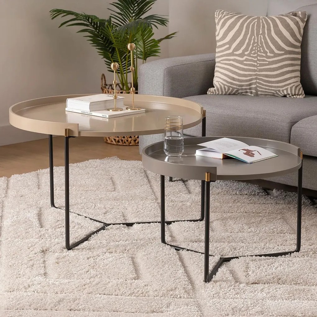 Stolik do odkładania Mandy Beige, 2 szt.