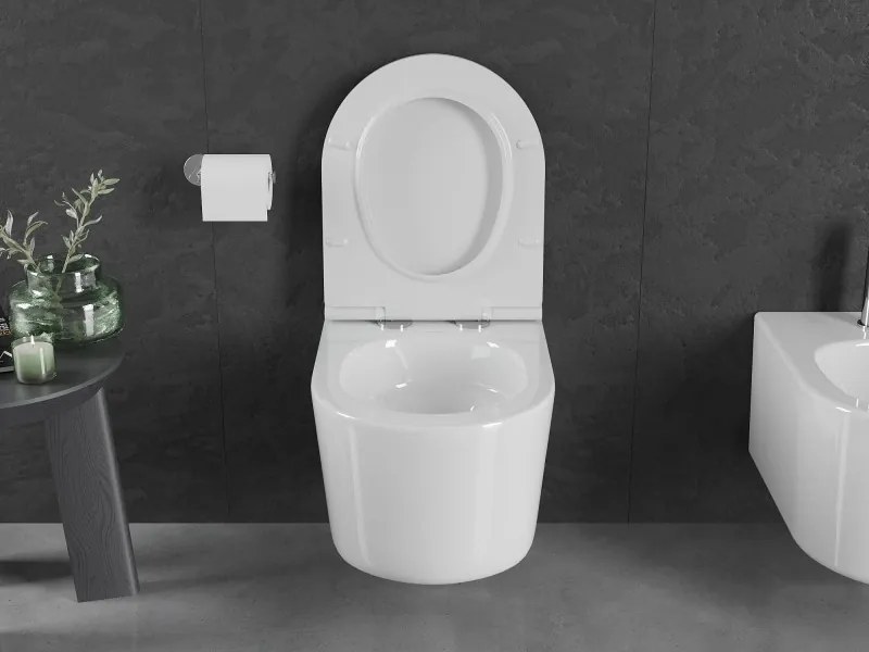 Mexen Sofia miska wc Rimless Tornado z deską wolnoopadającą slim, duroplast, biała połysk - 30540500T