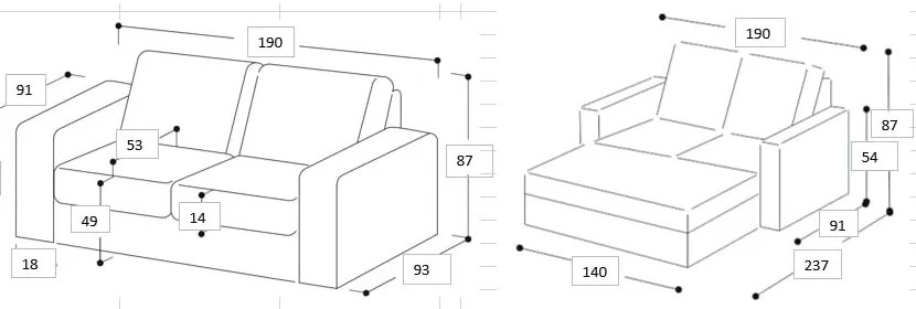 Miętowa rozkładana sofa Scandic Sonia