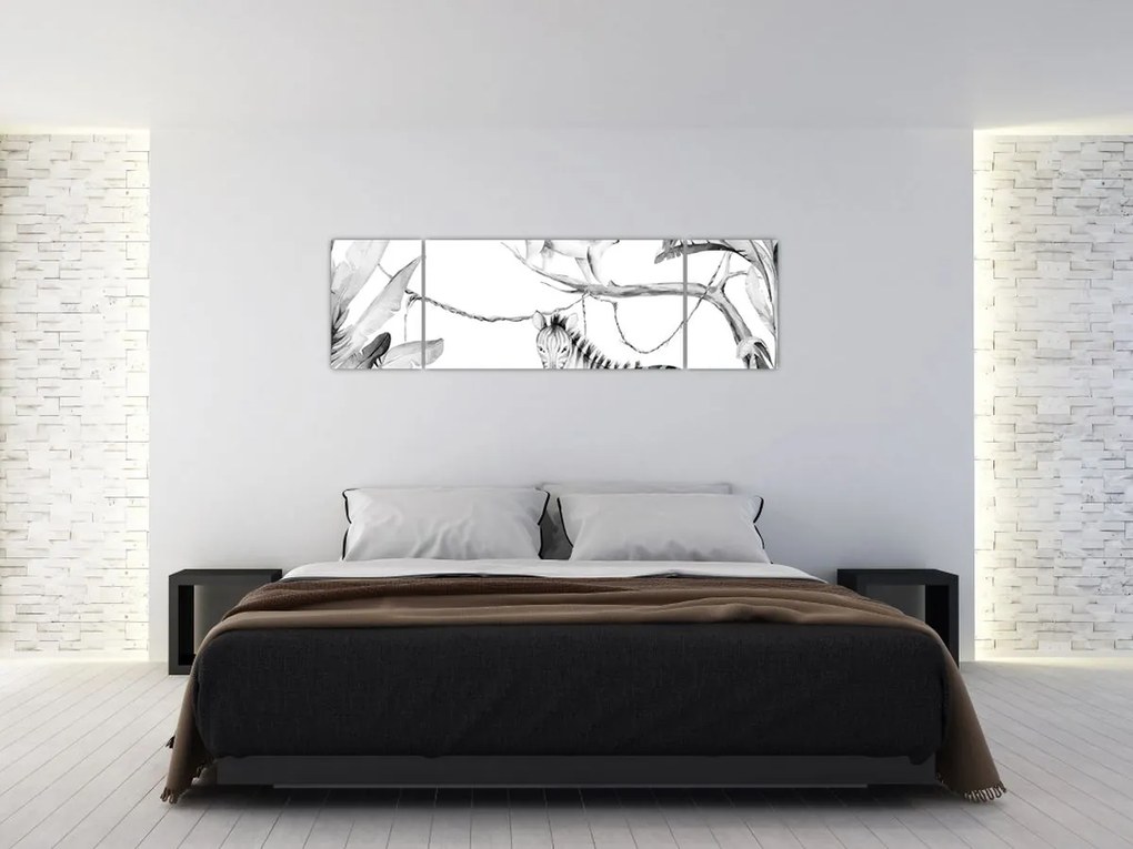 Obraz - Akwarelowa dżungla (170x50 cm)