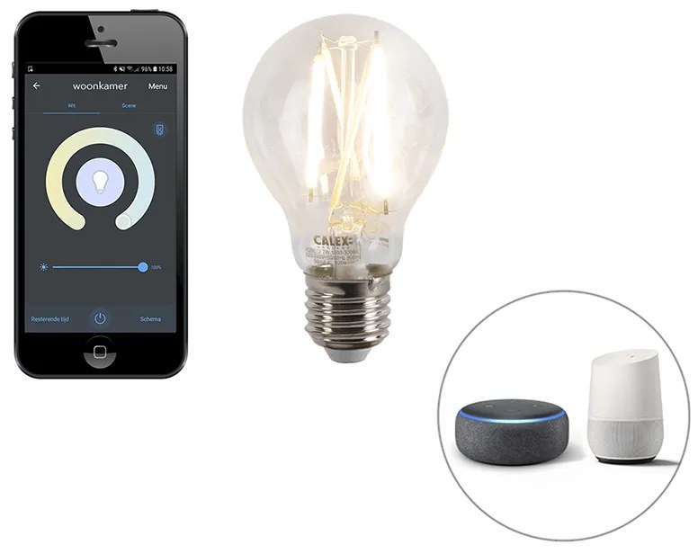 Inteligentna lampa stojąca czarna w tym żarówka Wi-Fi A60 - Lofty Nowoczesny Oswietlenie wewnetrzne