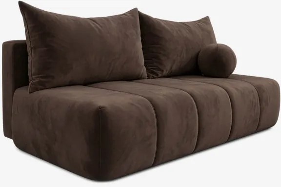 Sofa z Funkcją Spania SARIA Brązowa Welurowa Nowoczesna