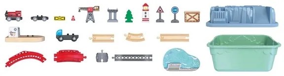 Hape Zestaw kolejowy w pudełku – Przystań