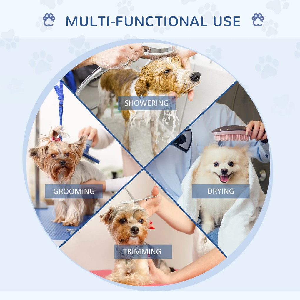 Stół trymerski Stół do strzyżenia z regulacją wysokości z dolnym koszem dla psów składany czarny | Aosom.pl