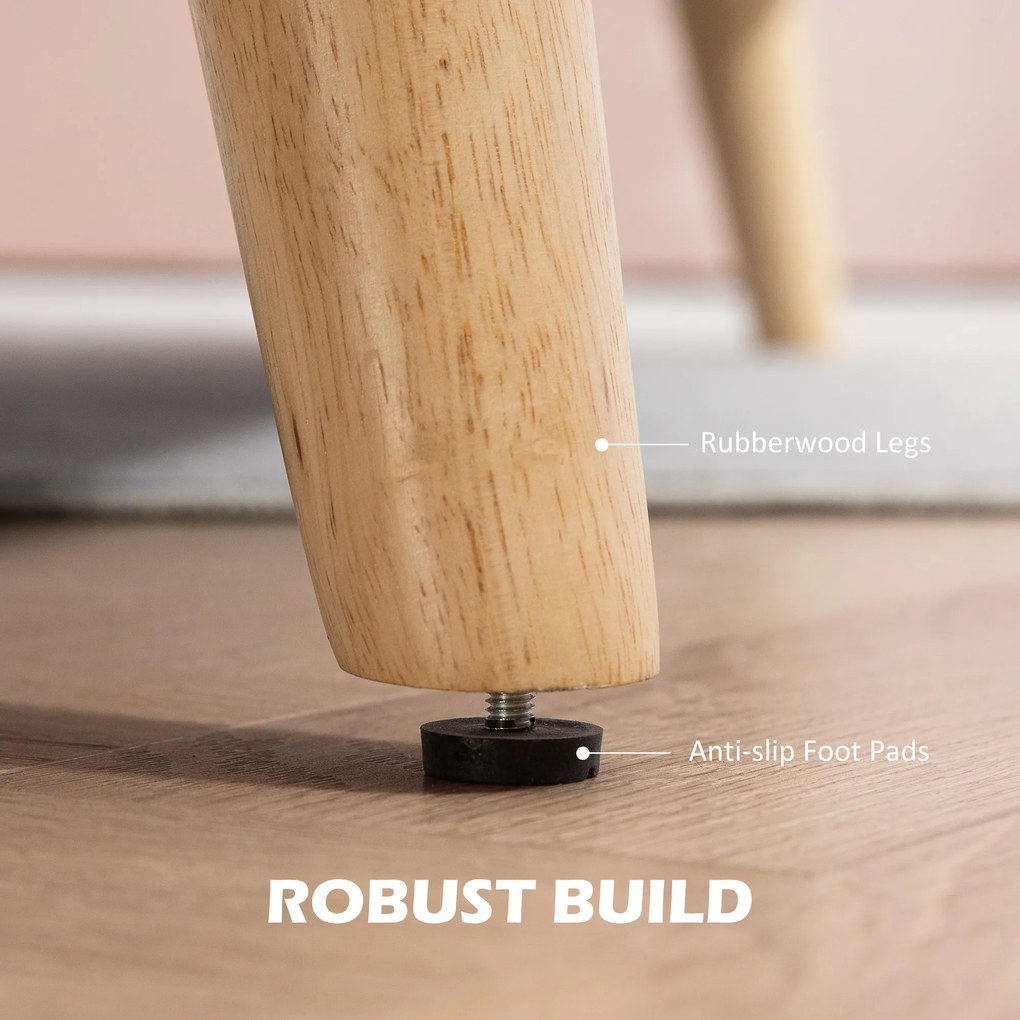 HOMCOM Sofa Dwuosobowa, Komfortowa, 134x71x82 cm, Beżowa