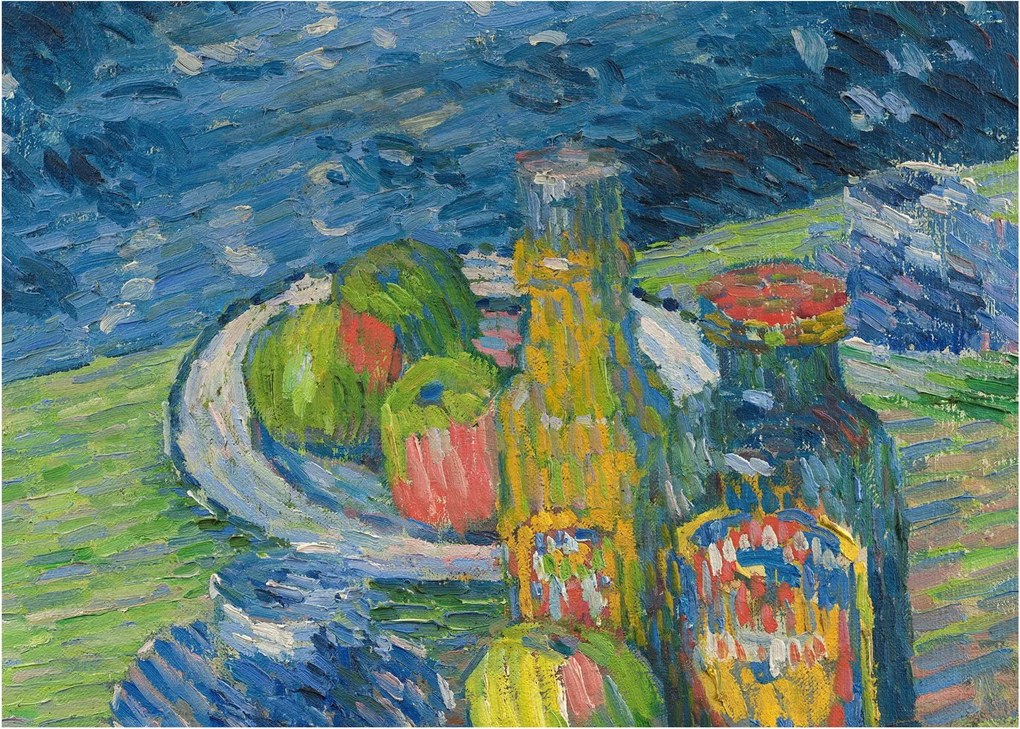 Obraz - Alexej von Jawlensky, Still Life with Bottles and Fruit, reprodukcje (70x50 cm)