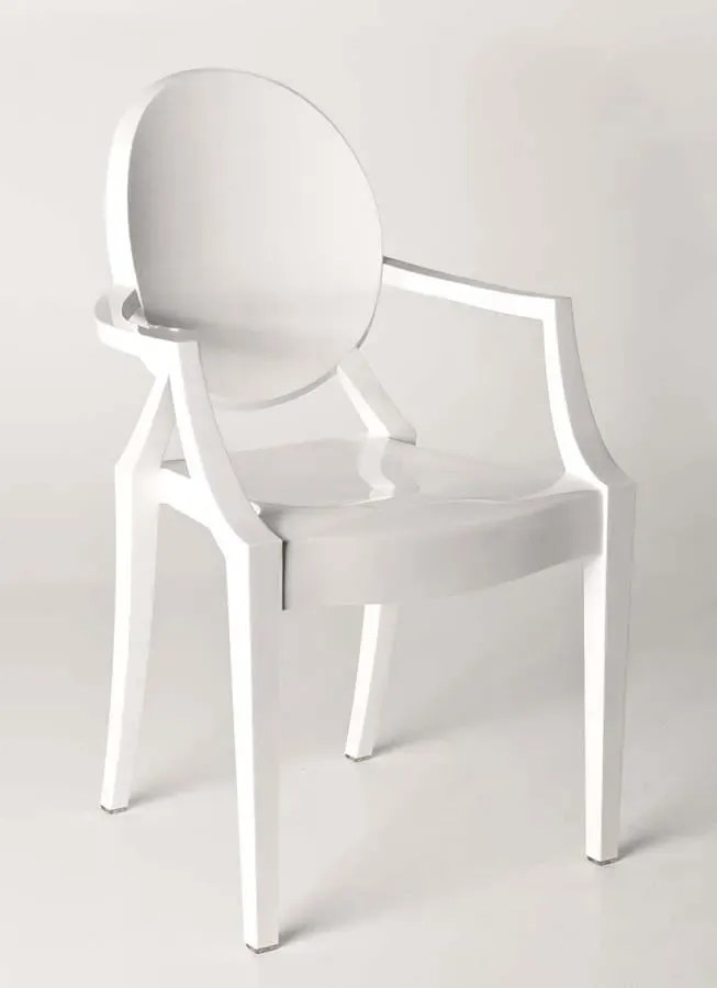 Białe krzesło w stylu louis ghost T8-L47