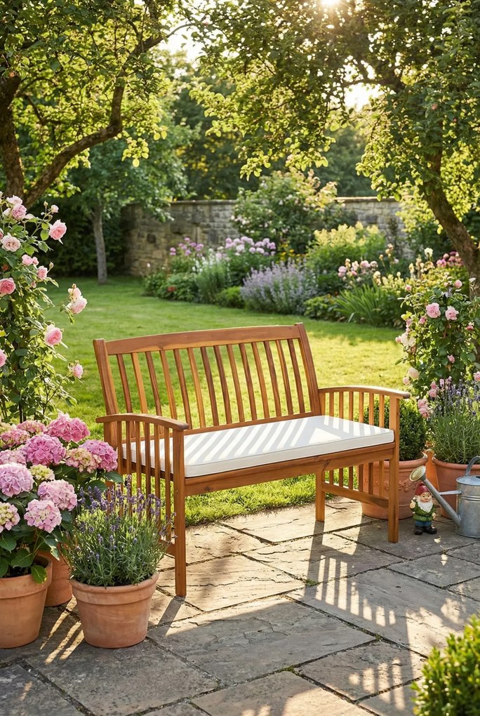 Ławka ogrodowa z poduszką P6-W55