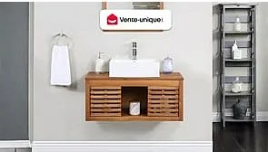 Szafka pod umywalkę wisząca z drewna akacjowego - 90 cm - PENEBEL