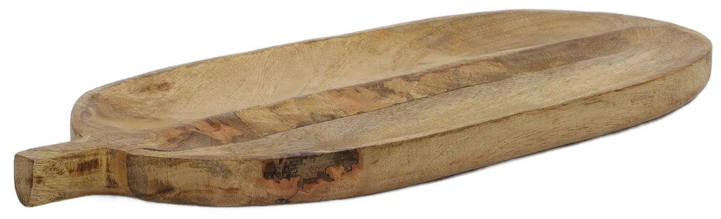 Deska do serwowania w kształcie liścia, drewno mango, 40 x 18 cm