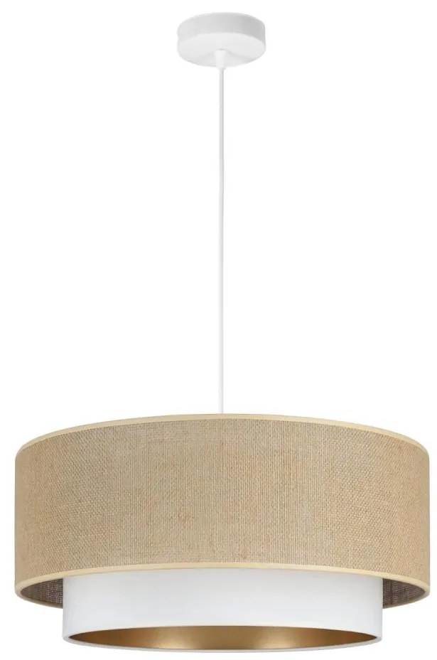 Żyrandol na lince SARTA 1xE27/60W/230V biały/juta