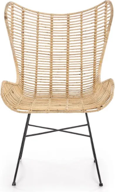 Designerski fotel rattanowy na płozach Indiana