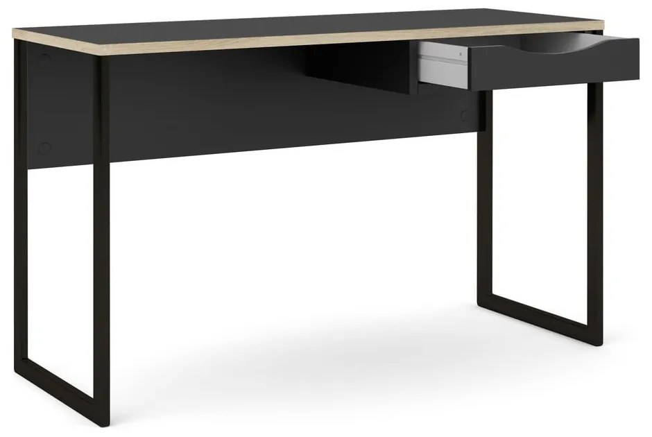 Czarne biurko Tvilum Function Plus, 130 x 48 cm