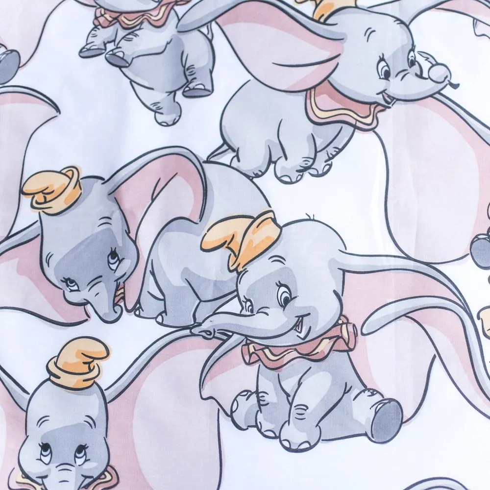 Biała/szara bawełniana pościel dziecięca do łóżeczka 100x135 cm Dumbo "Dots" – Jerry Fabrics