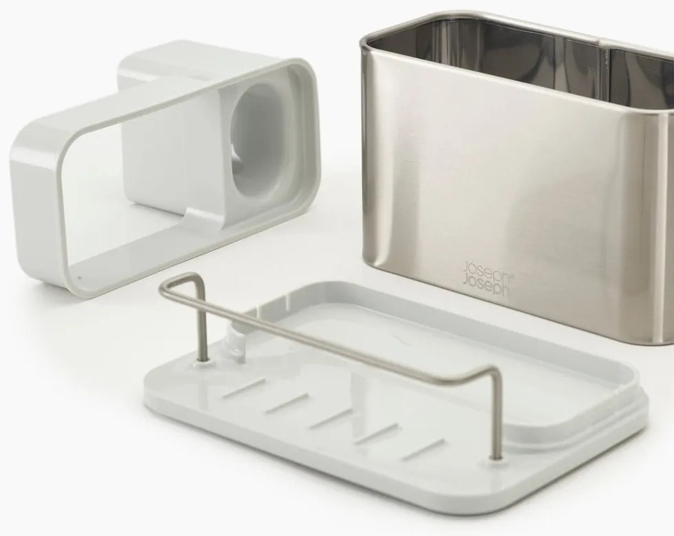 Metalowy stojak na akcesoria do mycia naczyń w kolorze srebra Surface – Joseph Joseph