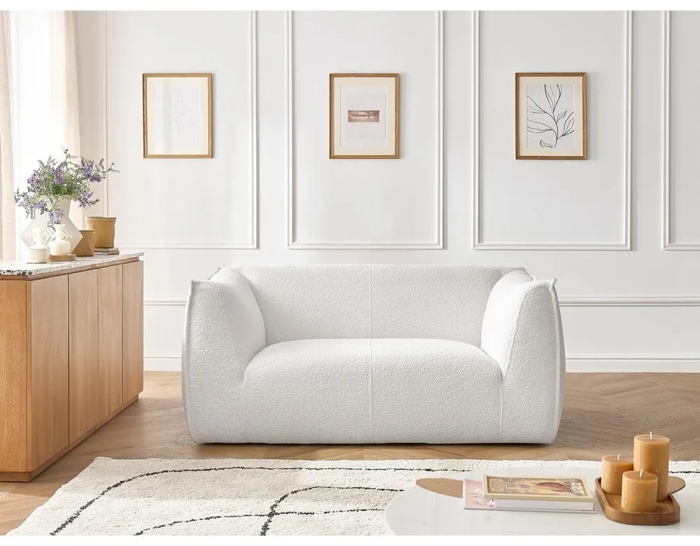 Biała sofa z materiału bouclé 170 cm Giorgia – Bobochic Paris