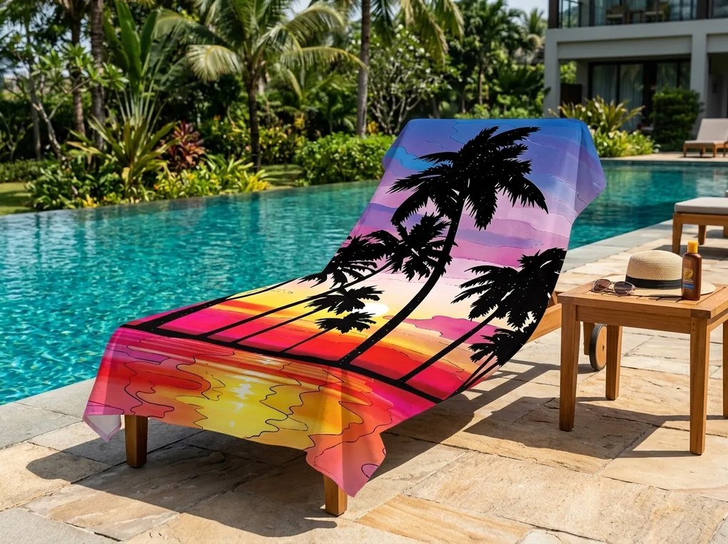 Szybkoschnący Ręcznik plażowy XXL SERIVA kolorowy 150 x 210 cm, 100% mikrofibra