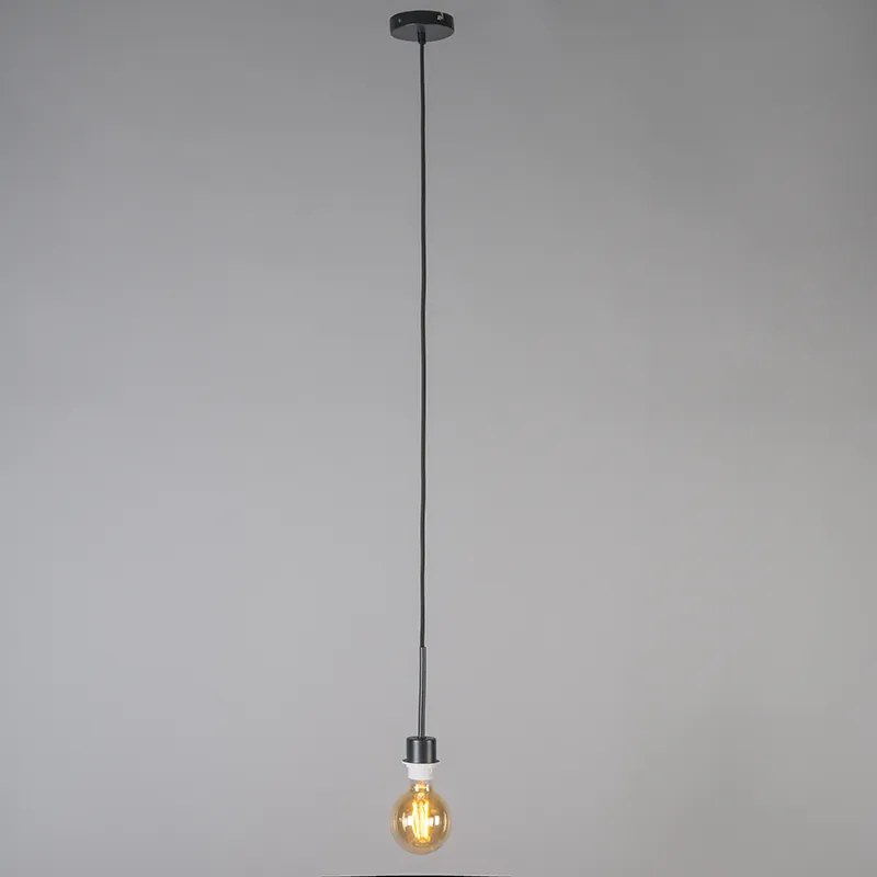 Nowoczesna lampa wisząca czarna z kloszem 45 cm biała - Combi 1 Nowoczesny Oswietlenie wewnetrzne