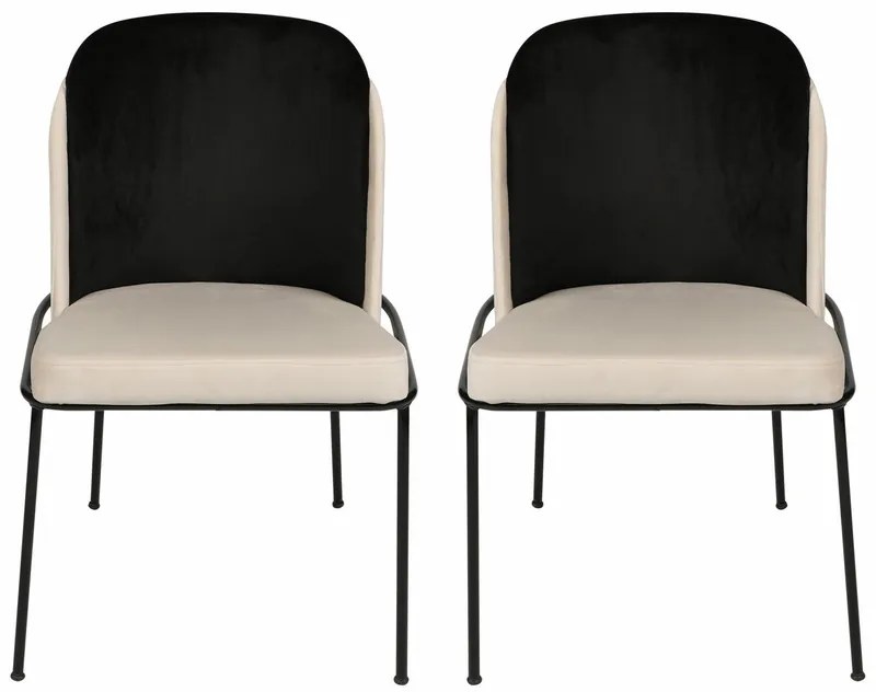 Zestaw krzeseł do jadalni Dore Black and Cream, 2szt., 2 szt.