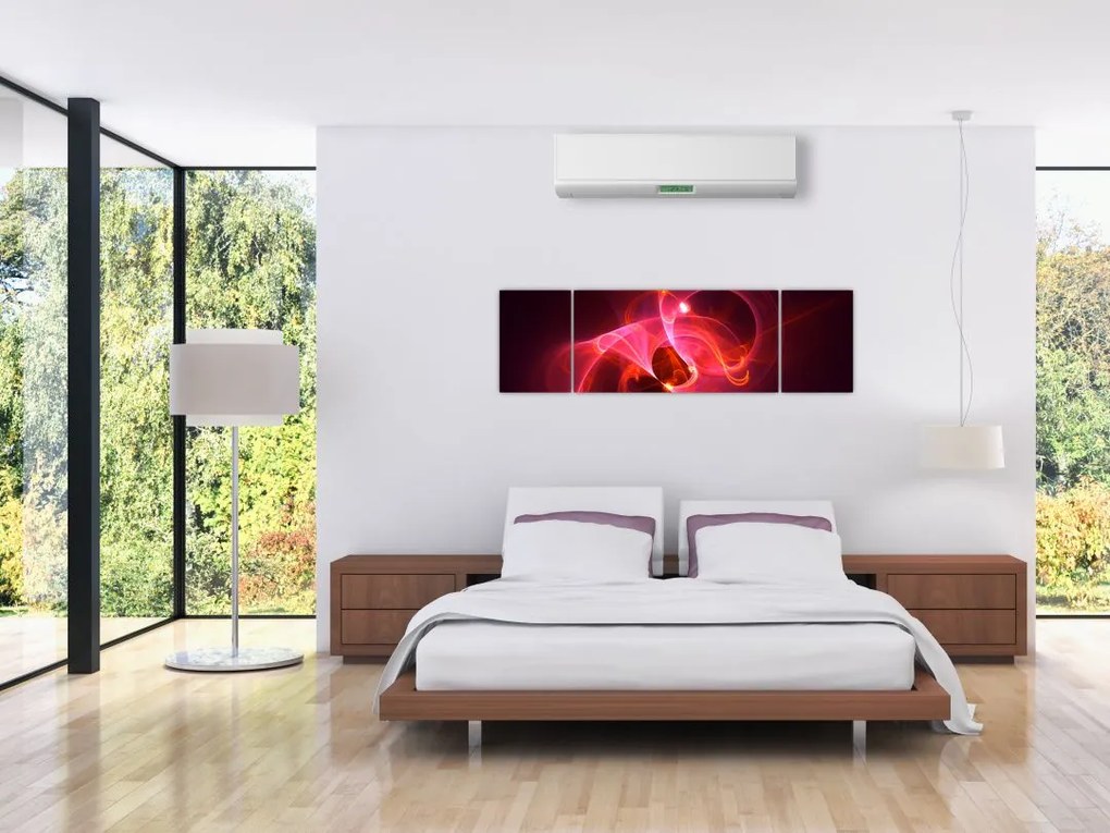 Nowoczesny obraz różowej abstrakcji (170x50 cm)