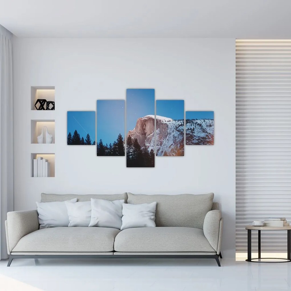 Obraz - Nocny szczyt gór (125x70 cm)