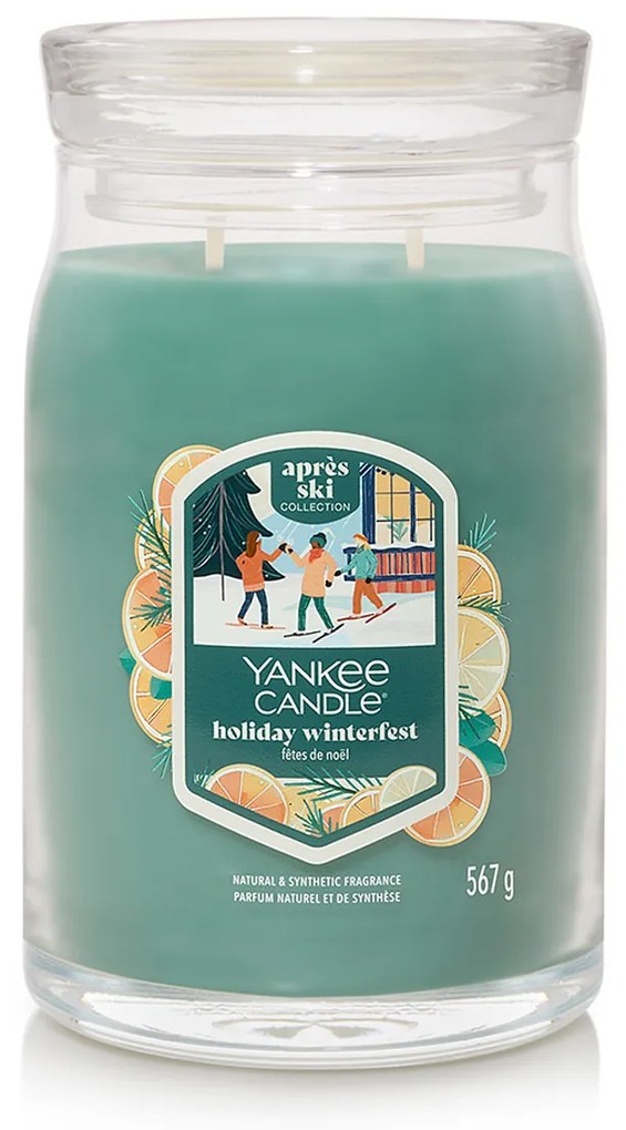 Yankee Candle Świeca zapachowa duża Signature Holiday Winterfest, 567 g, L