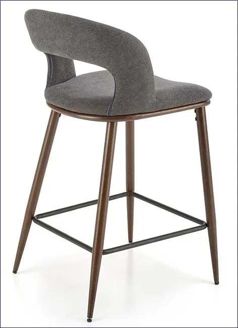 Welwetowy popielaty hoker z oparciem K7-S43