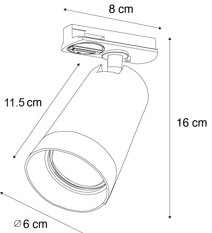 Nowoczesny reflektor z białym pierścieniem do systemu szynowego jednofazowego GU10 50 mm - Iconic Jeana