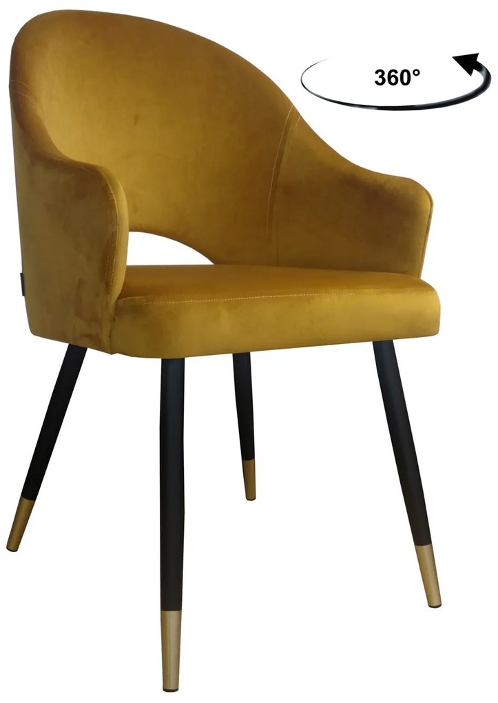 Krzesło obrotowe Velvet podstawa czarno-złota MG15