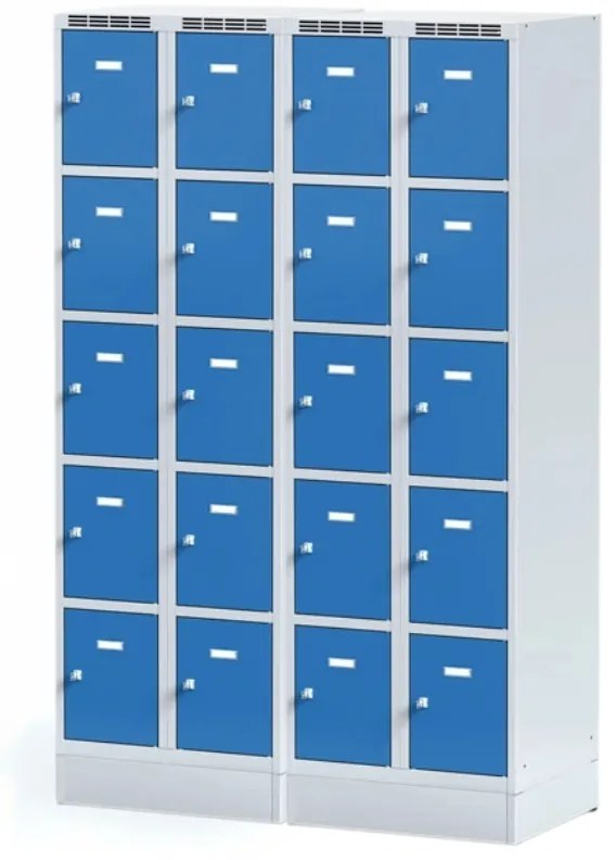 Alfa 3 Szafka skrytkowa S6 na cokole, 10 schowków, 1920 x 600 x 500 mm, zamek obrotowy, drzwi ciemnoszare