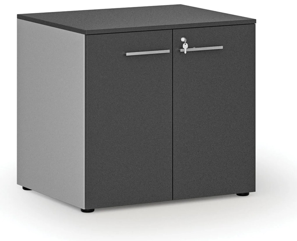 Szafa biurowa z drzwiami PRIMO GRAY, 800 x 640 x 735 mm, szary/grafit