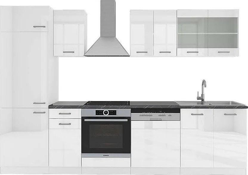 Aneks kuchenny biały wysoki połysk/biały 300x60x81.6 r-line