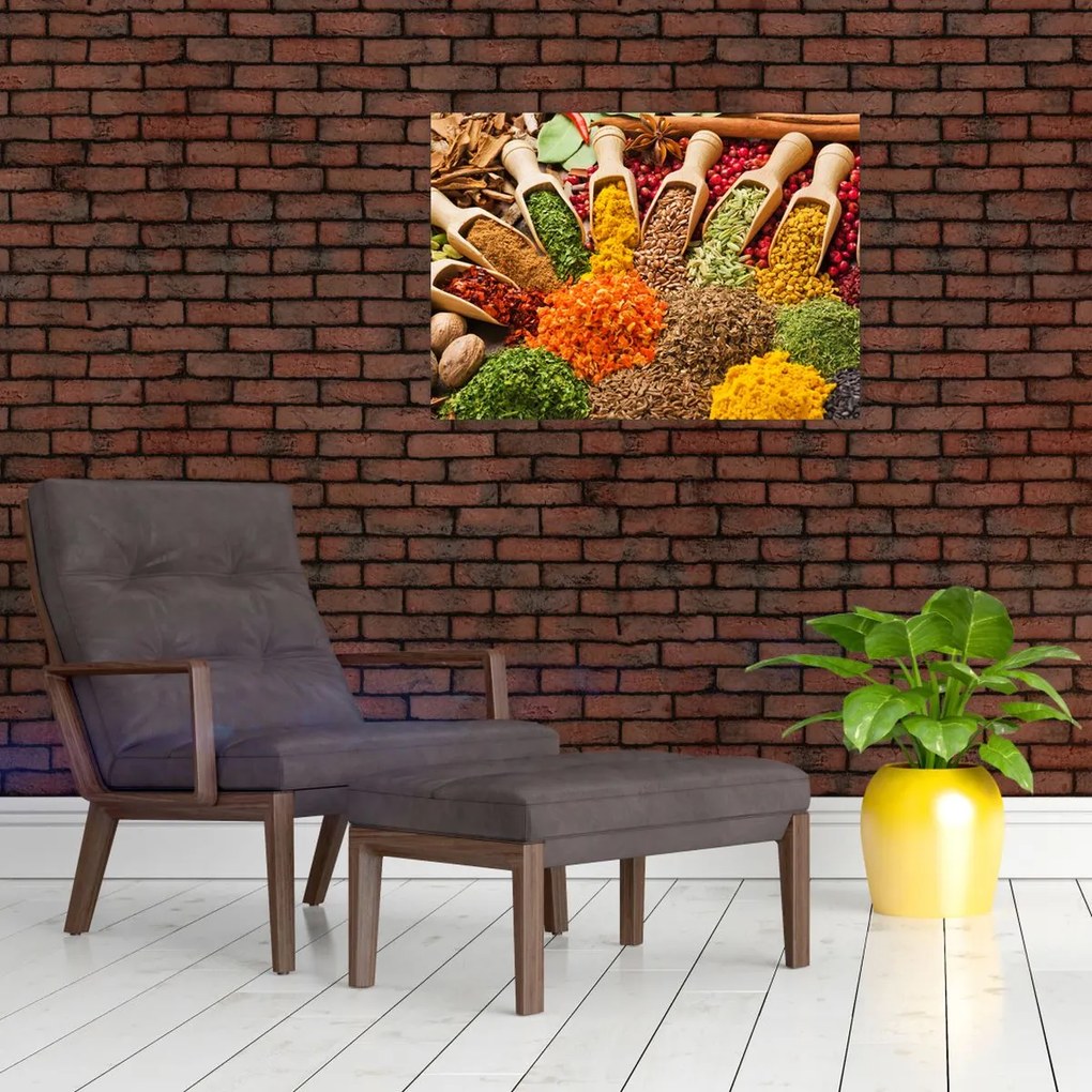 Obraz na szkle - Przyprawy z całego świata (70x50 cm)