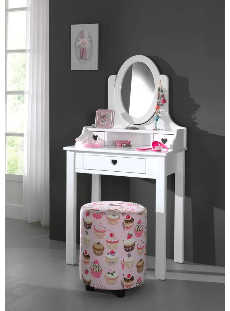 Biała toaletka Vipack Amori, wys. 136 cm