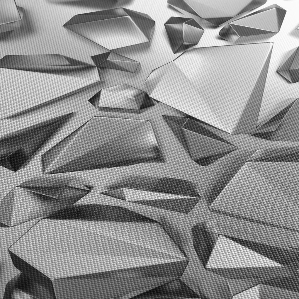 Obraz abstrakcji 3D (z zegarem) (90x30 cm)