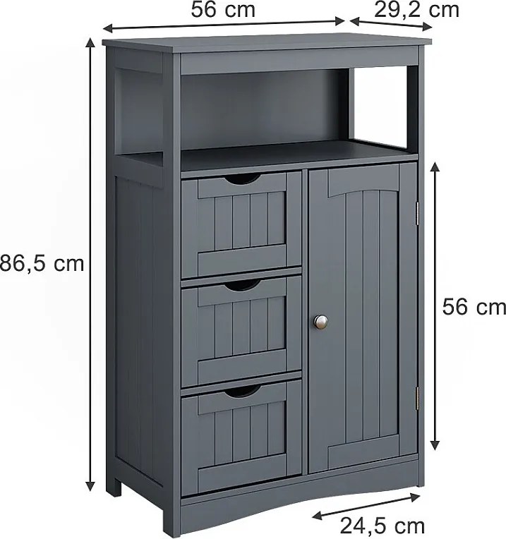 Szafka Midi szary 56x29.2x86.5 bianco