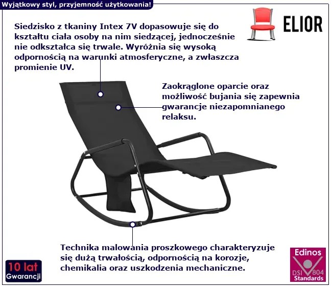 Bujany leżak ogrodowy czarny - Safran
