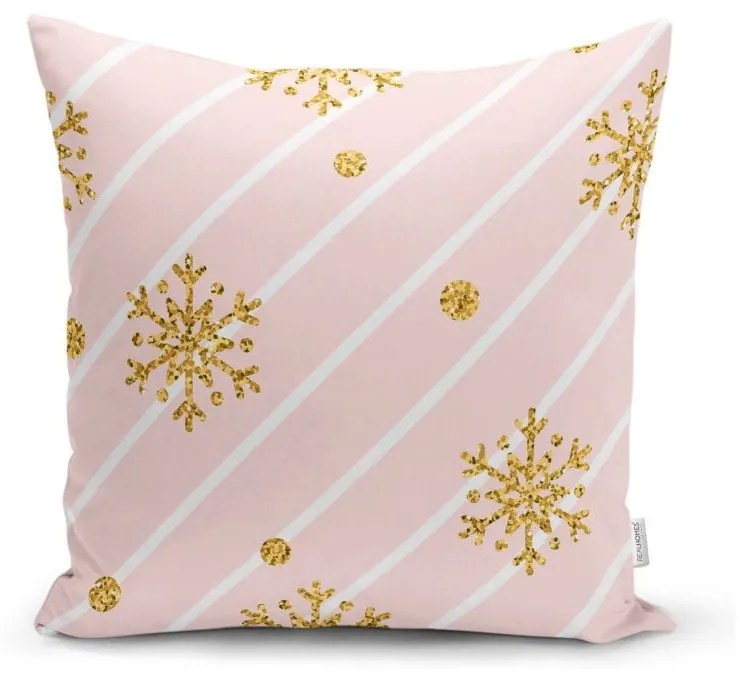 Świąteczna poszewka na poduszkę Minimalist Cushion Covers Gold Snowflakes, 42x42 cm